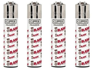 Zapalniczka Clipper wzór RAW LOGO WHITE
