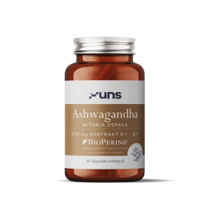 ASHWAGANDHA + BIOPERINE 60 vege kaps.