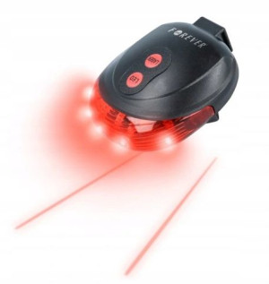 Lampka Rowerowa Tylna 5 Led - 7 Trybów + Laser