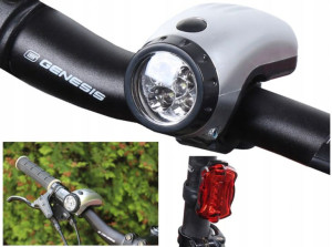 Lampka Latarka Rowerowa Rower 5+5 Led Zestaw