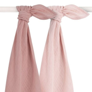 Jollein - 2 Otulacze Bambusowe 115 X 115 Cm Pale Pink