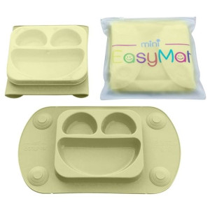 Easytots - Easymat Mini 2In1 Olive Silikonowy Talerzyk Z Podkładką - Lunchb
