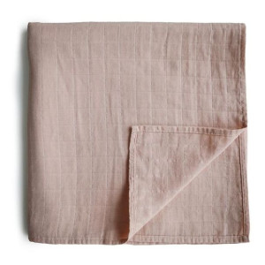 Mushie - Otulacz Kocyk Letni 100% Organic Cotton Blush 120 X 120