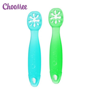 Choomee Flexi Dip Green & Blue 2 Pack Intuicyjna Łyżeczka Silikonowa Niekap