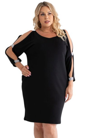 Sukienka MARTINA rozci.kryształ. czarna 54 PLUS SIZE