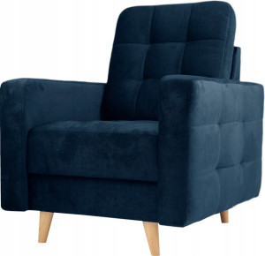 Fotel SALI styl skandynawski granatowy salon RIBES