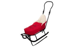 Sanki BABY MERC Winter Frenzy CZARNE + Śpiwór CZERWONY