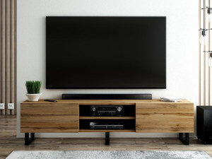 Szafka Rtv Loft 180 Wotan / Czarny Industrialna