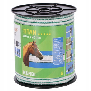 Taśma TITAN 20mm 200m Pastuch biało-ziel PASTUCH