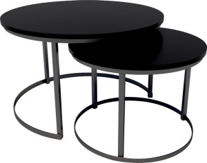 Stolik kawowy LOFT 2w1 ława metalowe nogi OWIL CZARNY