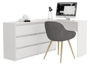 Komoda Pari 6 120 cm z dostawką kolor Biały