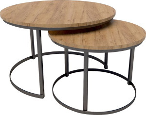 Stolik kawowy LOFT 2w1 ława metalowe nogi OWIL DĄB CRAFT ZŁOTY