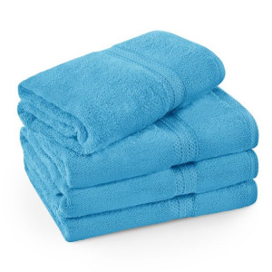Ręcznik z bordiurą 50x100 frotte 100% bawełna 500g/m2 turkusowy