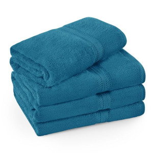 Ręcznik z bordiurą 50x100 frotte 100% bawełna 500g/m2 turkusowy ciemny
