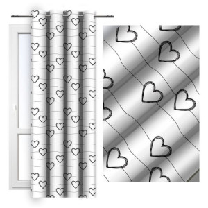 Zasłona dziecięca na przelotkach 140x250 D404-190 serduszka
