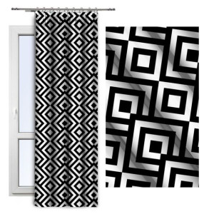 Zasłona do salonu na taśmie 140x250 geometryczne 163