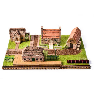 DOMUS KITS Składane Domki z Cegły 3D - Diorama Stacja Kolejowa