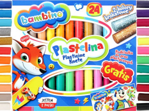 BAMBINO Plastelina OKRĄGŁA 24 Kol GRATIS PODKŁADKA