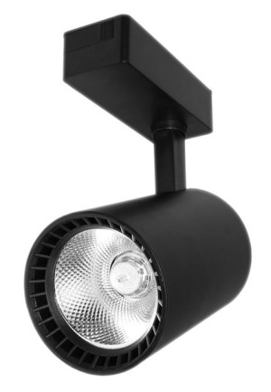 Lampa sklepowa led reflektor szynowy jednofazowy czarny 30w 2250 lm światło