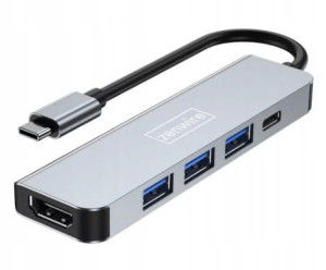 HUB Przejściówka USB-C 5W1 HDMI 4K USB 3.0 MAC M1