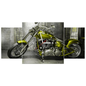 ZEGAR  Oliwkowy motocykl 80x40