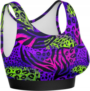 Top Stanik Biustonosz Sportowy Fitness Druk S/m