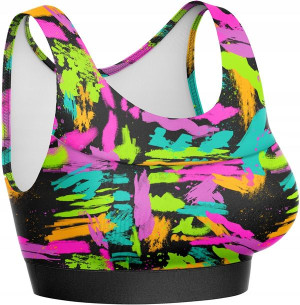 Top Stanik Biustonosz Sportowy Fitness Druk S/m