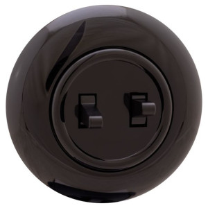 Wyłącznik podwójny 'Retro' z ramką 10A-250V~ czarny