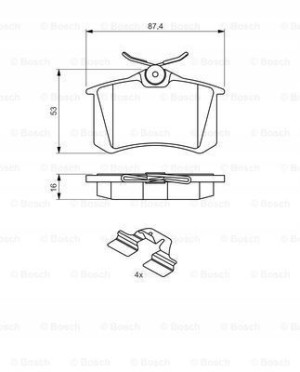 Klocki ham.Tył BOSCH AUDI/SEAT/RENAULT/VW