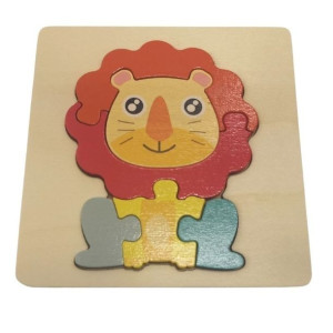 Puzzle Drewniane Układanka Drewniana Wzór Lew