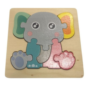 Puzzle Drewniane Układanka Wzór Słonik