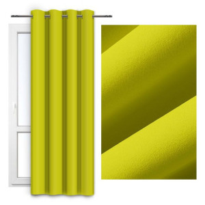 GOTOWA Zasłona gładka na przelotkach 140x250 limonkowa ZASŁONY do salonu