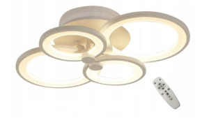Lampa sufitowa Mikka LED PLAFON ŻYRANDOL PILOT 70W 4x RING KOLOR BIAŁY
