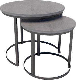 Stolik kawowy LOFT 2w1 ława metalowe nogi MINI OWIL BETON