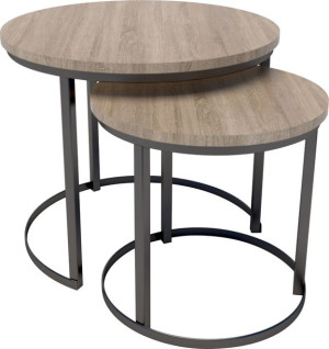 Stolik kawowy LOFT 2w1 ława metalowe nogi MINI OWIL DĄB SONOMA