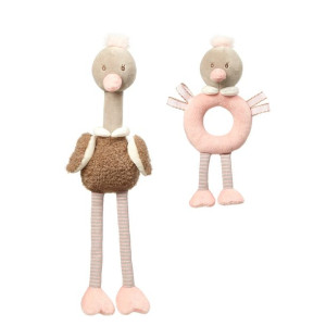 B.O.1446 Zestaw zabawek edukacyjnych - przytulanka i grzechotka OSTRICH McK