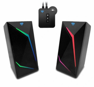 Głośniki 2.0 Gamingowe Dla Graczy Bluetooth Podświetlane