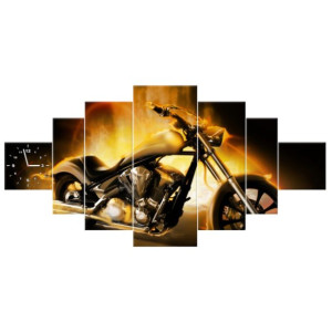 ZEGAR  Motocykl w ogniu 200x100