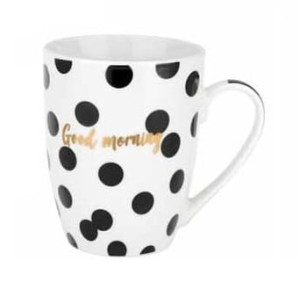 Kubek porcelanowy porcelana New Bone DOTTI 340 ml wzór 4 mleczny biały złot
