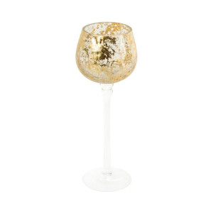 Świecznik szklany VERRE 9X25 złoty