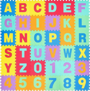 Mega Duże Puzzle Piankowe Mata Alfabet Cyfry 36szt