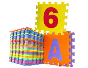 Mega Duże Puzzle Piankowe Mata Alfabet Cyfry 36szt