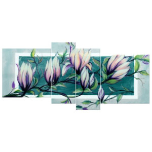 OBRAZ DRUKOWANY  Słodycz magnolii w jasnej zieleni 120x55