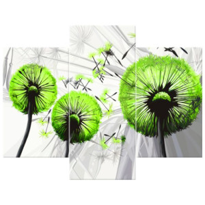 OBRAZ DRUKOWANY  Dmuchawce w kolorze limonki 90x70