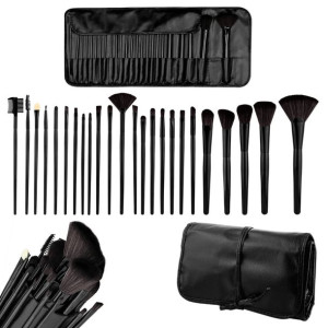 Pędzelki do makijażu 24 sztuki w etui - Black