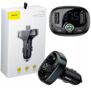 Transmiter FM  Baseus typed Bluetooth MP3 Pendrive +Ładowarka 2xUSB 3.4A Mi