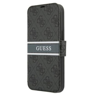 Guess etui do iPhone 13 6,1" GUBKP13M4GDGR szary book case 4G Stripe