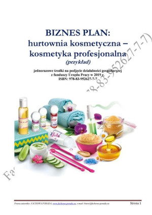 BIZNESPLAN hurtownia kosmetyczna (kosmetyka profesjonalna) 2019