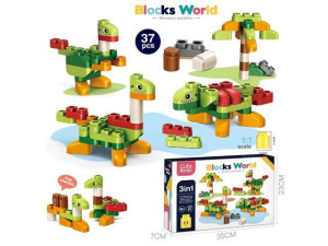 Dinozaury Z Klocków Dla Maluszka 3 W 1, 37 El.