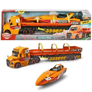 Dickie City Ciężarówka Z Łodzią Sea Race Truck